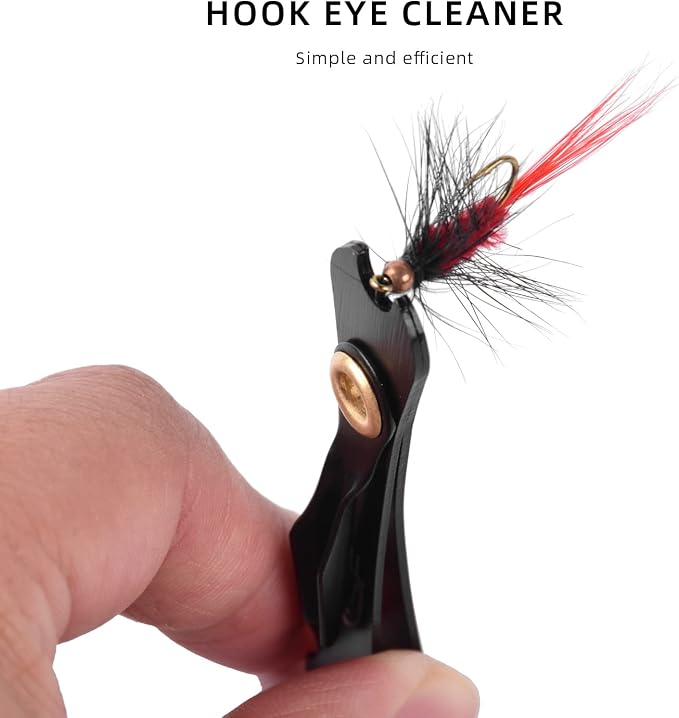 SF 2Packs 3 in 1 Fly Fishing Nipper Knot Tying Tool Black Stainless Steel Fly Line Cutter Fishing Clippers with Zinger Retractor for Tapered Leader Tippet Line