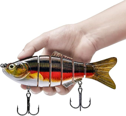 Large Multi Jointed Fishing Lures Bait,Big Giant Fishing Bass Lures,Crankbaits Swimbaits with Treble Hook