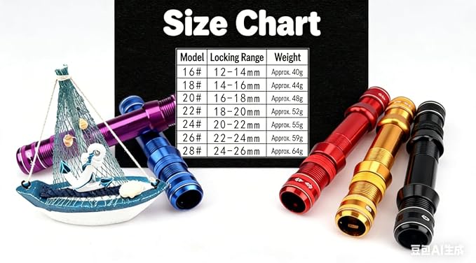 Aluminum Self-Locking Fishing Reel Seat Universal Adapter for Rod Building & Repair Fits 12-26mm Spinning, Casting & Fly Fishing Rods Multiple Colors