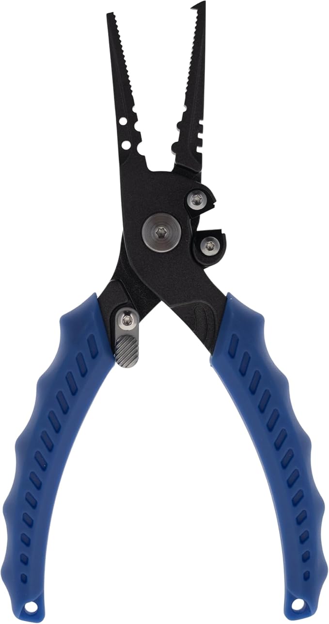 Reaction Tackle Fishing Pliers 7" & 9" Stainless Steel - Split Ring or Straight Nose Pliers with Braid Cutter, Hook Remover & Crimper - Teflon Coated Saltwater Fishing Pliers with Sheath & Lanyard