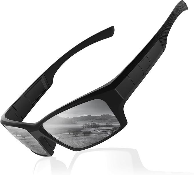 Polarized Sports Sunglasses for Men Women - Wrap Around Sun Glasses with UV Protection Fishing Cycling Running