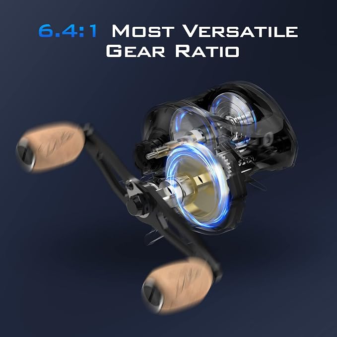 KastKing MegaTron Baitcasting Reels, High Capacity or High Speed Low Profile Casting Reel, 7+1 Double Shielded Stainless Steel BB, 8-Button Magnetic Brakes, Powerful Drag, Freshwater & Inshore Fishing