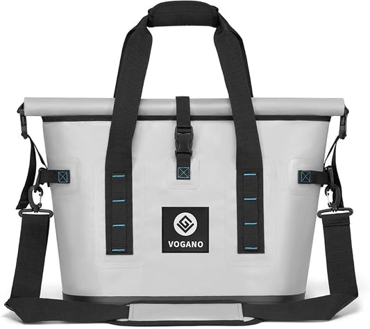 Vogano 40 Can Soft Cooler Bag - Insulated Leak-Proof Large Cooler Bag with Roll-Top Waterproof Seal | Portable Ice Chest for Camping, Beach, Travel, Picnics | 24HR Cold Retention