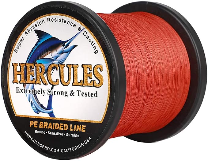 HERCULES Cost-Effective Super Cast 8 Strands Braided Fishing Line 10LB to 300LB Test for Salt-Water,109/328/547/1094 Yards(100M/300M/500M/1000M),Diam.#0.12MM-1.2MM,Hi-Grade Performance,Variety Colors
