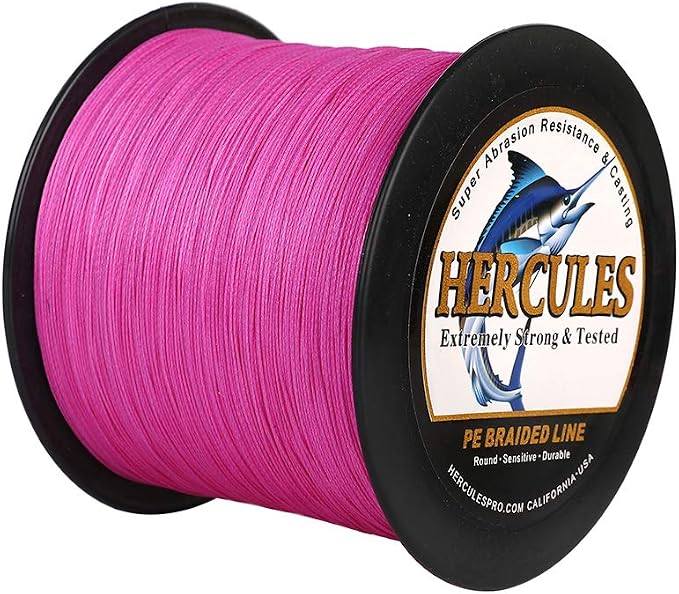 HERCULES Cost-Effective Super Strong 4 Strands Braided Fishing Line 6LB to 100LB Test for Salt-Water, 109/328 / 547/1094 Yards (100M / 300M / 500M / 1000M), Diam# 0.08MM - 0.55MM, Hi-Grade