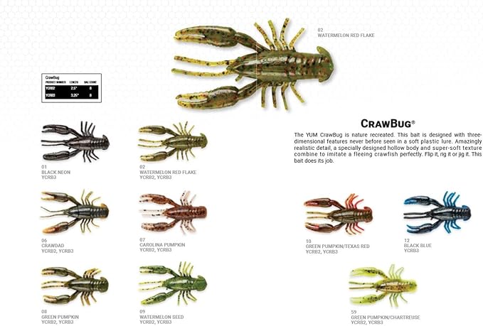YUM Craw Chunk Soft Plastic Bait Bass Fishing Lure
