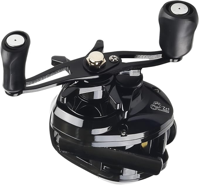 Digital Baitcasting Fishing Reel with Bite Alarm and Line Counter, 7.2:1 High Speed Gear Ratio, USB Rechargeable, 0-12 Adjustable Braking System