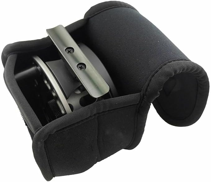Aventik Neoprene Fly Fishing Reel Case Pouch Cover Fitting 5/6 7/8wt Fly Reel Storage (Black, 1-PACK 3/4)