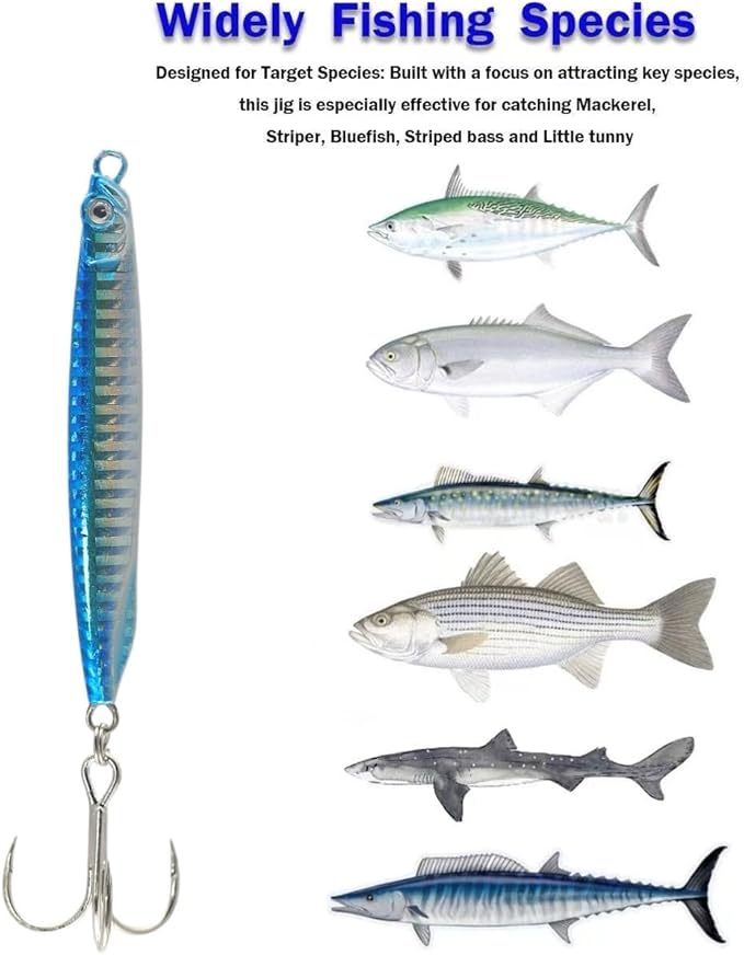 Saltwater Fishing Lures Fishing Jigs Fishing Spoons for Striped bass, Pompano, Spanish Mackerel ，Bluefish