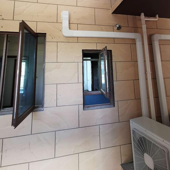 Mini-Split Line Cover Accessories: 4" Width Flat Elbow for Mini Split AC & Central AC, White
