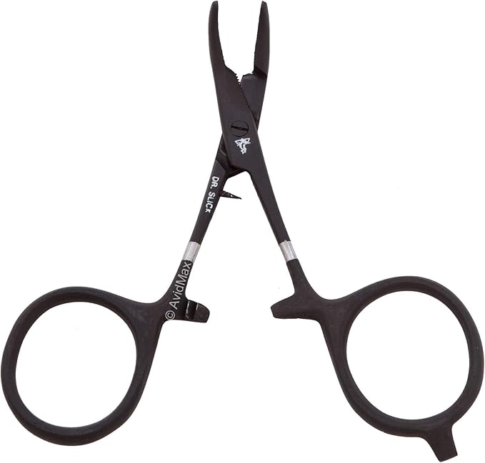 Dr. Slick Scissor Clamp, 4", Black, Curved, 1/2