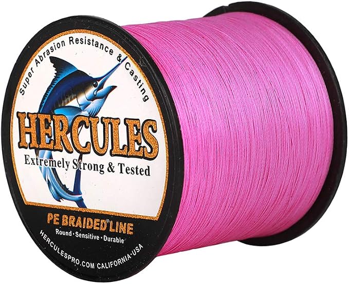 HERCULES Cost-Effective Super Cast 8 Strands Braided Fishing Line 10LB to 300LB Test for Salt-Water,109/328/547/1094 Yards(100M/300M/500M/1000M),Diam.#0.12MM-1.2MM,Hi-Grade Performance,Variety Colors