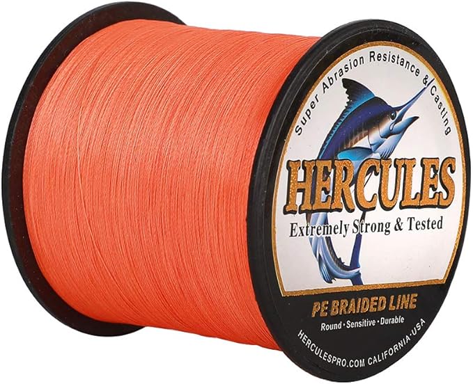 HERCULES Cost-Effective Super Strong 4 Strands Braided Fishing Line 6LB to 100LB Test for Salt-Water, 109/328 / 547/1094 Yards (100M / 300M / 500M / 1000M), Diam# 0.08MM - 0.55MM, Hi-Grade