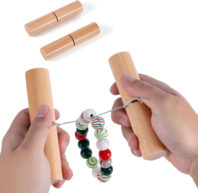 2pcs Tightening Knot Grippers, Knot Grippers Tool for Silicone Beads Tightening Knots Puller Wood Gripper for Beads Wristlets Keychains Bracelets