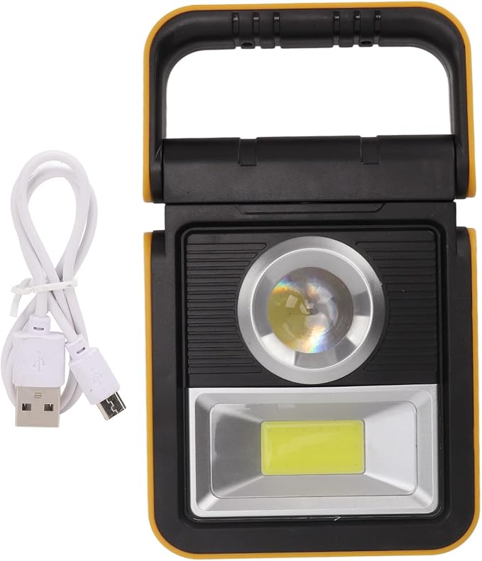 LED Outdoor Light, Rechargeable Camping Lantern with Rotatable Handle, Emergency Light for Outdoor, Night Fishing, with USB Charging and Solar Power