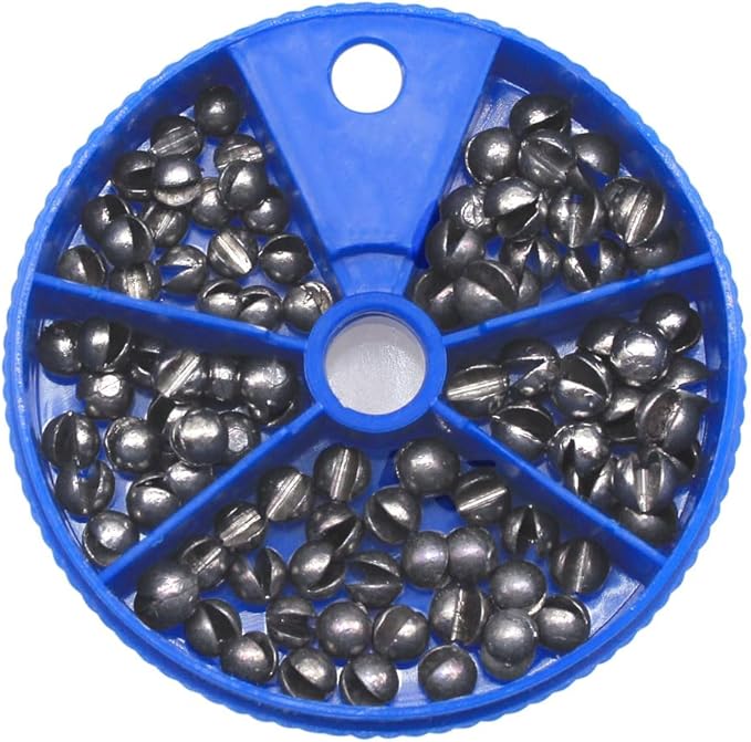 Fishing Weights Sinkers, Split Shot Sinkers Kit Removable Round Lead Weights Assorted Sizes (100/117/205/250PCS) for Bass Trout Panfish Fishing