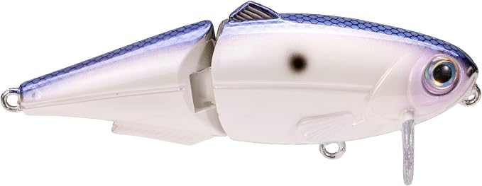 Strike King (HCWS2-741) Wake Shad Fishing Lure, Single Jointed Swimming Topwater Wakebait, 1-Ounce, Size 2 Treble Hooks, Hornet Blue