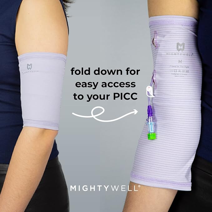 Mighty Well PICCPerfect PICC Line Cover: Soft Touch Double Layer PICC Line Arm Cover | Slate, X-Small