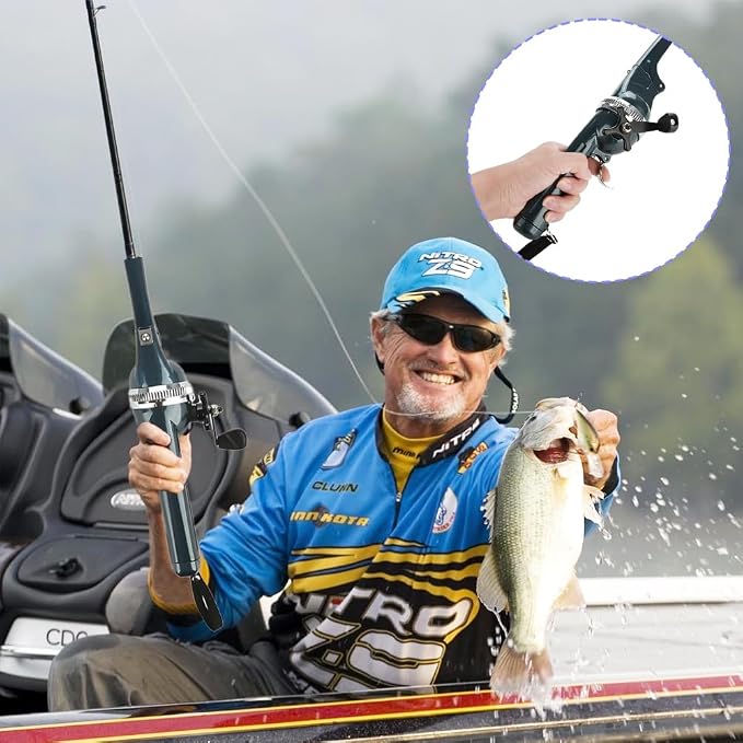 Fishing Rod, Fishing Pole Fishing Rod and Reel Combo Telescopic Fishing Rod Collapsible Rod Stainless Steel Pocket Size Tackle Portable for Beginner Adults Travel Camping Saltwater Freshwater