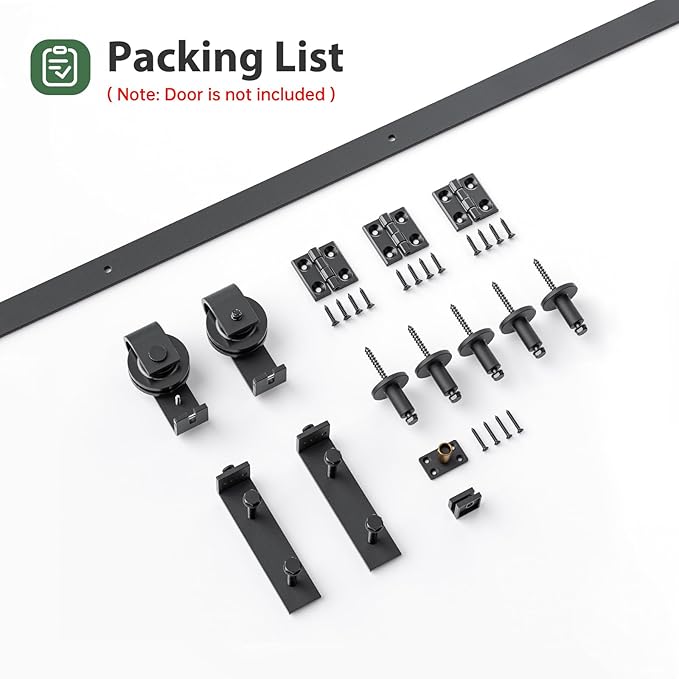64" Bifold Sliding Barn Door Hardware Track Kit,Side Mounted Black J Shape Roller,Smoothly and Quietly,Assembly Easy,Fit Double 30" Bi-Folding Doors (Door Not Included)