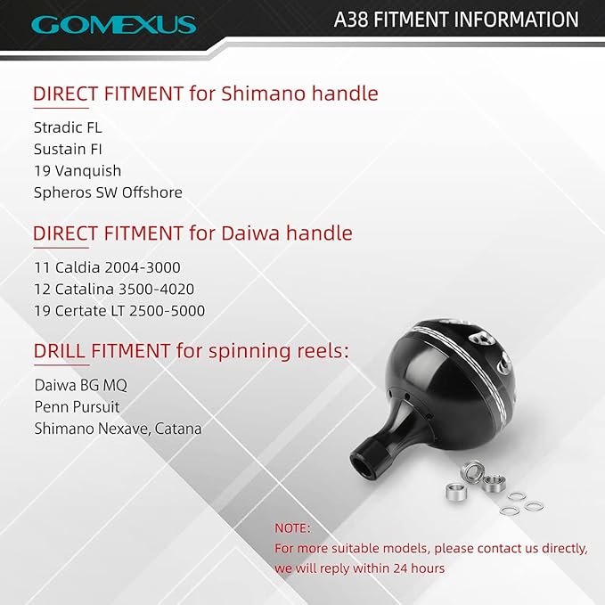 GOMEXUS Power Knob Compatible for Shimano Daiwa Spinning Reel Fishing Reel Handle Knob