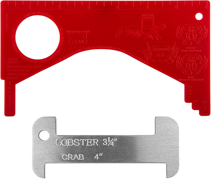 Dr.Fish Crab and Lobster Gauge, PVC Aluminum Gauge Measure for Blue Crab Lobster Shrimp Clam, Multi-Functional Measuring Tool Designed for Seafood Harvesting Enthusiasts
