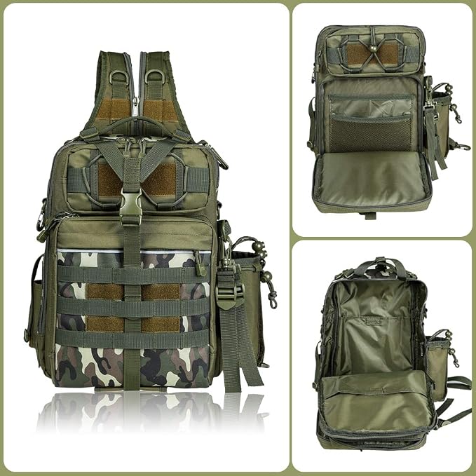 BLISSWILL Outdoor Tackle Bag - Large Water-Resistant Fishing Backpack