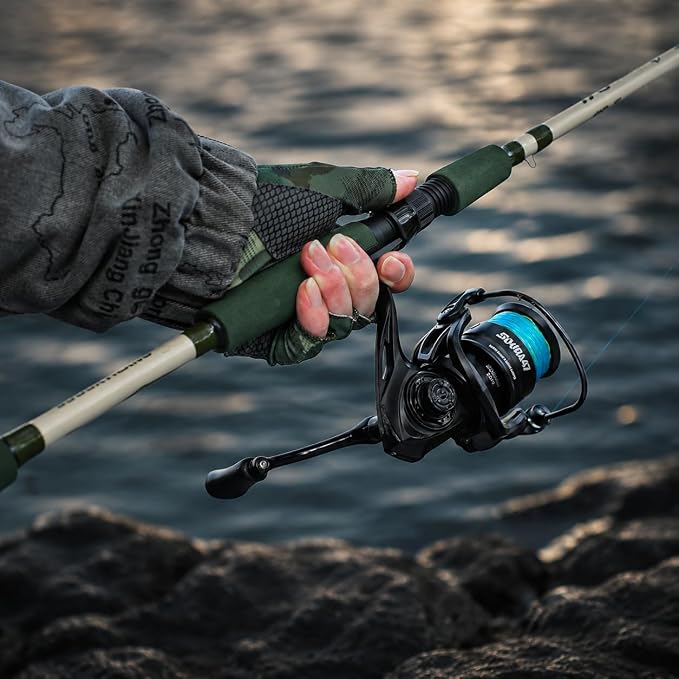 Sougayilang Fishing Rod 24-Ton Carbon&Glass Fiber Composite Spinning and Casting Rod, 2 Piece for Bass Trout Crappie Travel Fishing- 6'0"