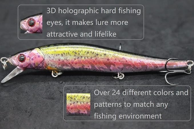 Minnow Crankbait for Bass Fishing Bass Lure Jerkbait Fishing Lures and Tackle Box