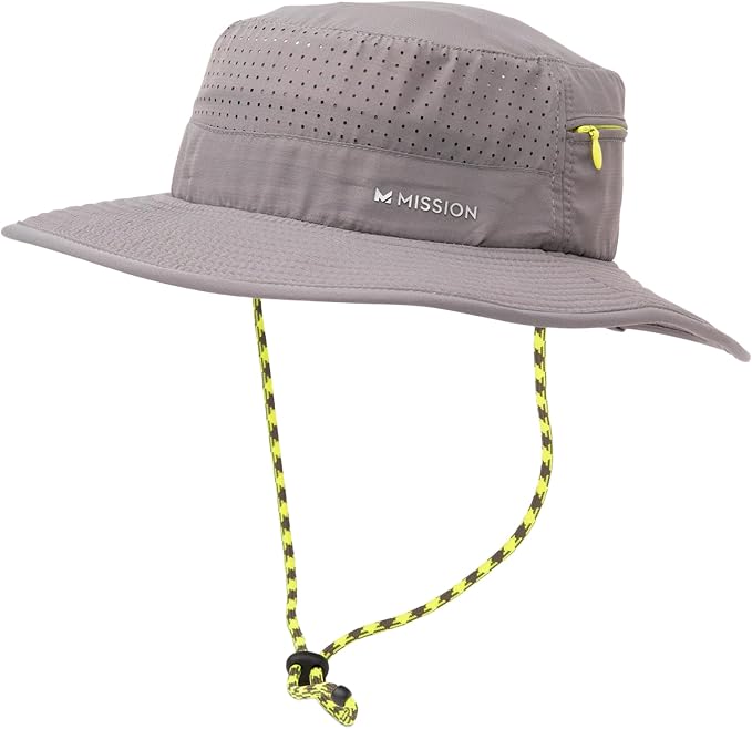 MISSION Cooling Anywhere Boonie Hat, Charcoal - Unisex Wide-Brim Hat for Men & Women - Lightweight & Durable - Cools Up to 2 Hours - UPF 50 Sun Protection - Machine Washable