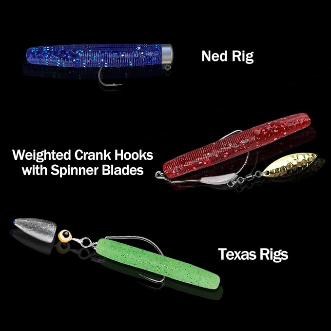 Soft Plastic Worms for Bass Fishing - Salted Soft Plastic Fishing Lures with Hook Slot 2.6in Saltwater Freshwater Bass Baits FS/RE-11