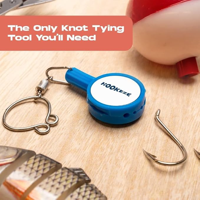 HOOK-EZE Fishing Knot Tying Tool (1 Pack), Fly Fishing Accessories Tie Fishing Line to Hooks, Fishing Gear and Equipment, Fishing Gifts Stocking Stuffers & Gadgets Tackle for Men