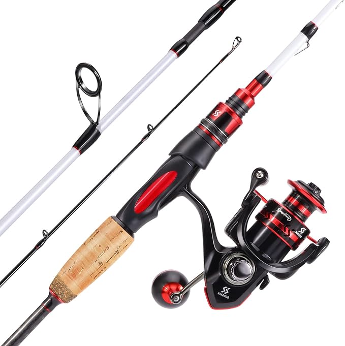 Sougayilang Fishing Pole, 30-Ton Carbon Fiber Fishing Rod and Reel Combo, 2 Pcs Blanks Spinning Reel Combos