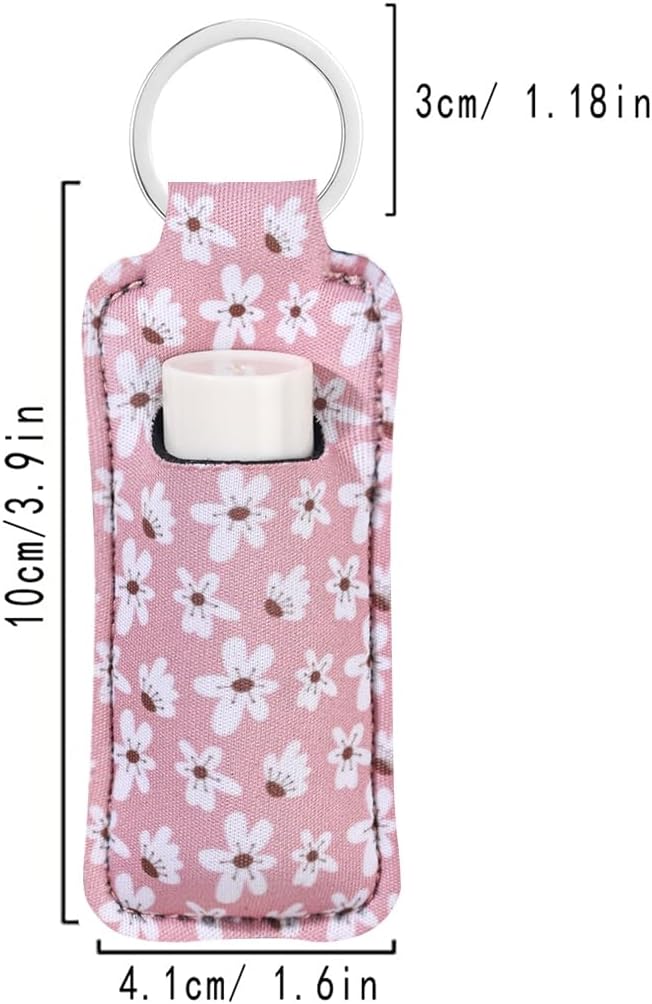 COOKOOKY Keychain Holder for Chapstick Lipstick Lip Gloss Cute Lip Balm Keychain Holder with Clip