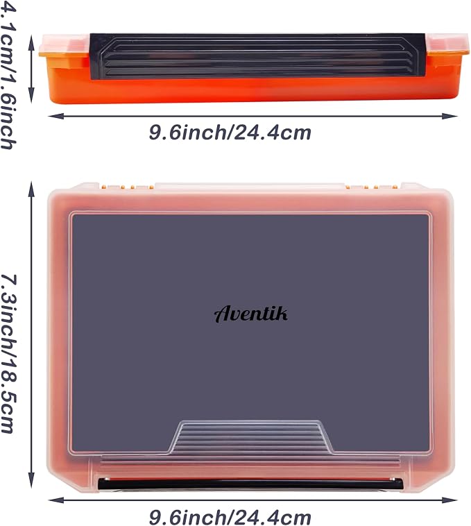 Aventik Fishing Tackle Box Slit Foam Case Jig Box Head Hooks Spinners Spoons Storage Tackle Tray (Orange-3501lure box(1))