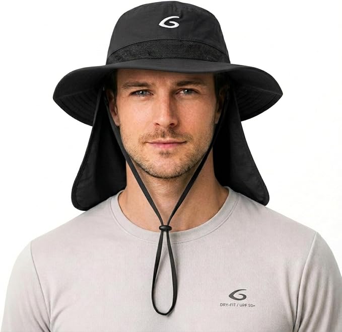 UVCoolix™ Cooling Sun Hat with Neck Flap,UPF 50+ Wide Brim UV Protection Boonie for Hot Outdoor Days