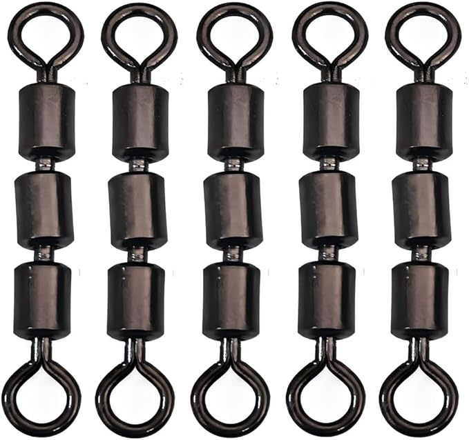 10-30pcs High Speed 3 Roller Swivels 3 Bead Rolling Chain Swivel Fishing Line Lure Connector 12 Sizes