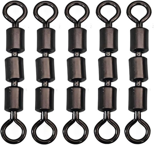 10-30pcs High Speed 3 Roller Swivels 3 Bead Rolling Chain Swivel Fishing Line Lure Connector 12 Sizes