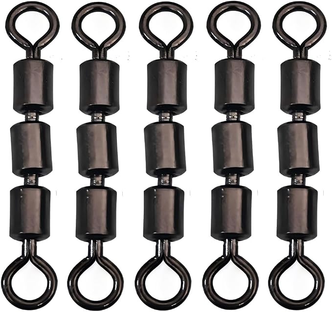 10-30pcs High Speed 3 Roller Swivels 3 Bead Rolling Chain Swivel Fishing Line Lure Connector 12 Sizes