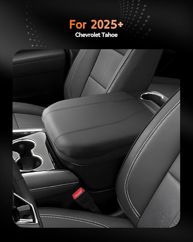CDEFG for 2025 2026 Chevrolet Tahoe Center Console Cover Armrest Box Cover for Tahoe (LS, LT, RST, Z71, Premier, High Country) Accessories Console Arm Rest Protector
