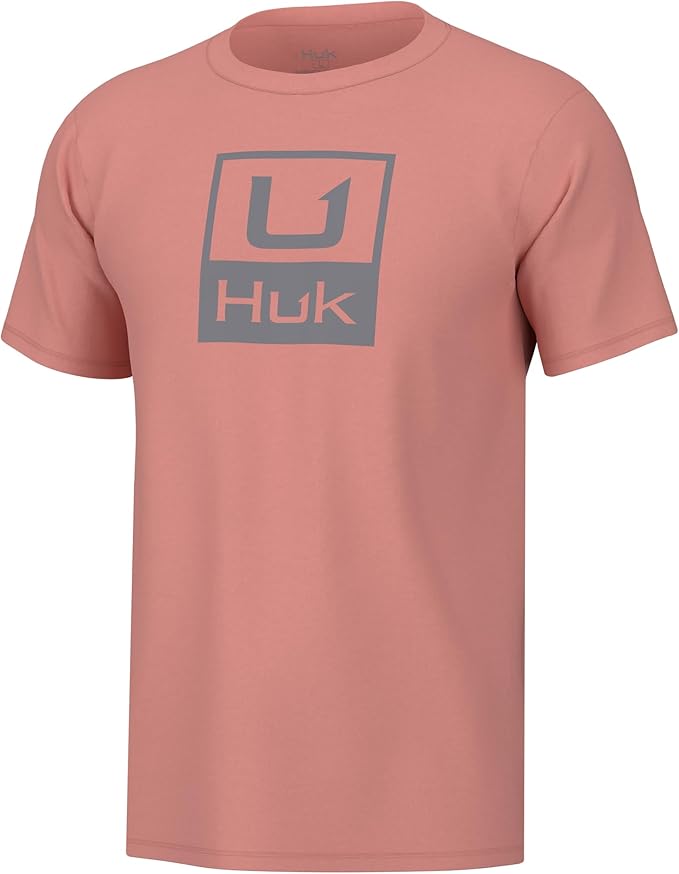 HUK Mens Performance Fishing Logo Tee, Short Sleeve T-Shirt for Men