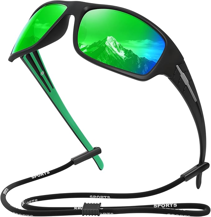 XVXV Polarized Sports Sunglasses for Men, Wrap Around Sun Glasses UV Protection for Cycling Fishing Driving