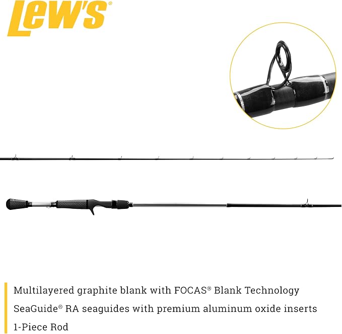 Lew's American Hero Tier 1 Casting Fishing Rod, HM50 Graphite Blank with Stainless Steel Guides, Split Grip EVA Handle, Multicam