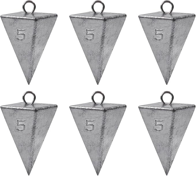 Pyramid Sinkers Fishing Weights, Saltwater Surf Fishing Sinkers Triangle Fishing Weights for Ocean Saltwater Surf Fishing Gear Tackle 1oz 2oz 3oz 4oz 5oz 6oz 8oz