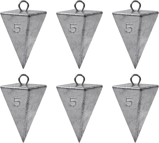 Pyramid Sinkers Fishing Weights, Saltwater Surf Fishing Sinkers Triangle Fishing Weights for Ocean Saltwater Surf Fishing Gear Tackle 1oz 2oz 3oz 4oz 5oz 6oz 8oz