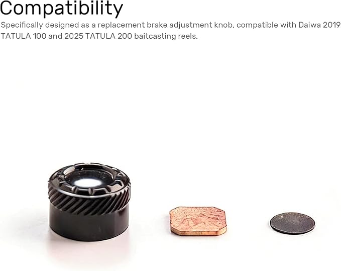 Mechanical Brake Knob Compatible with Daiwa 2019 TATULA 100/2025 TATULA 200 - Aluminum Alloy Adjustment Knob, 1 Set Fishing Reel Replacement Parts