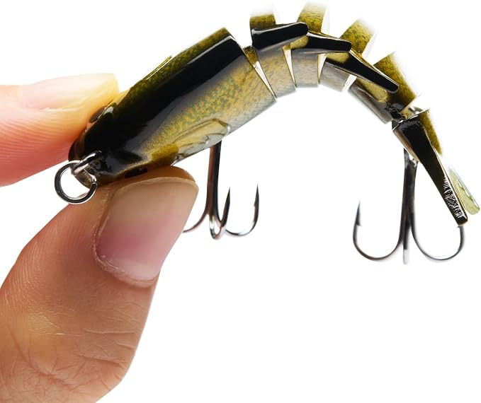 Bassdash SwimPanfish 0.34oz Hard Swimbaits Multi Jointed Topwater Trout Bass Fishing Crank Lure for Freshwater and Saltwater
