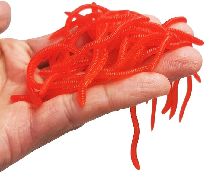 1.6in/3.3/3.9in Fishing Soft Lure Trout Worm Earthworm Bait Lifelike Fake Bloodworm Grub Worm Soft Fishing Lure Baits