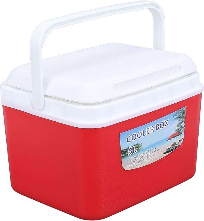 Large 5L Insulated Cooler Box Portable Ice Box for Travel Camping Picnic Fish, Insulated Cooler Box Hard Case Keeps Food Freshness and Drink Cool