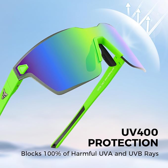 KastKing Tarkio Polarized Fishing Sunglasses, Large Single PC Lenses, Rimless Wrap Design, UV400 Protection Sports Sunglasses